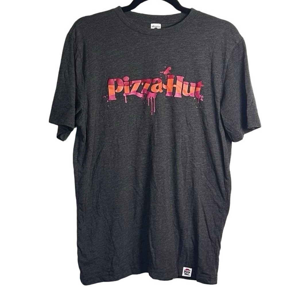 Pizza Hut Branded Crew T-Shirt Size Medium Graffiti Drip Logo Workwear Staff